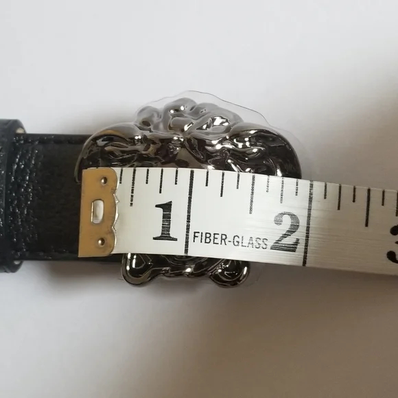 Versace La Medusa Leather Belt Black Size 36 (90cm) - Picture 6 of 7